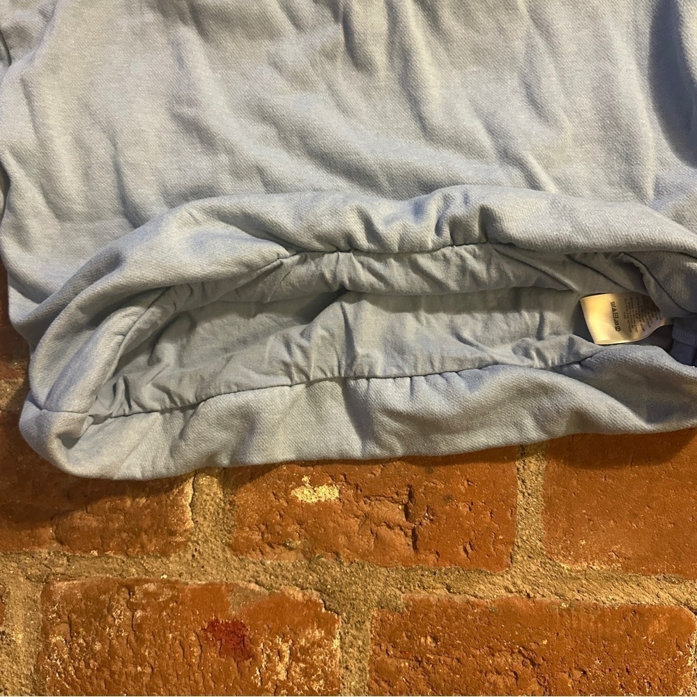 Anthropologie Pilcro S Blue Funnel-Neck Bubble-Hem Cropped Mock Neck Sweatshirt - Picture 5 of 14